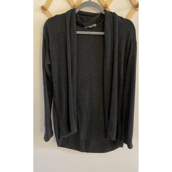 Banana Republic Cardigan Women's XS Gray Merino Wool Blend Knit Side Zip - Picture 2 of 7